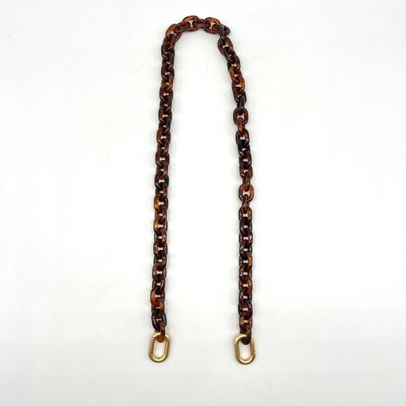 CLARE V Shoulder Chain Strap Mini Round Link Tortoise Gold Handbag Accessory NEW - Picture 5 of 12